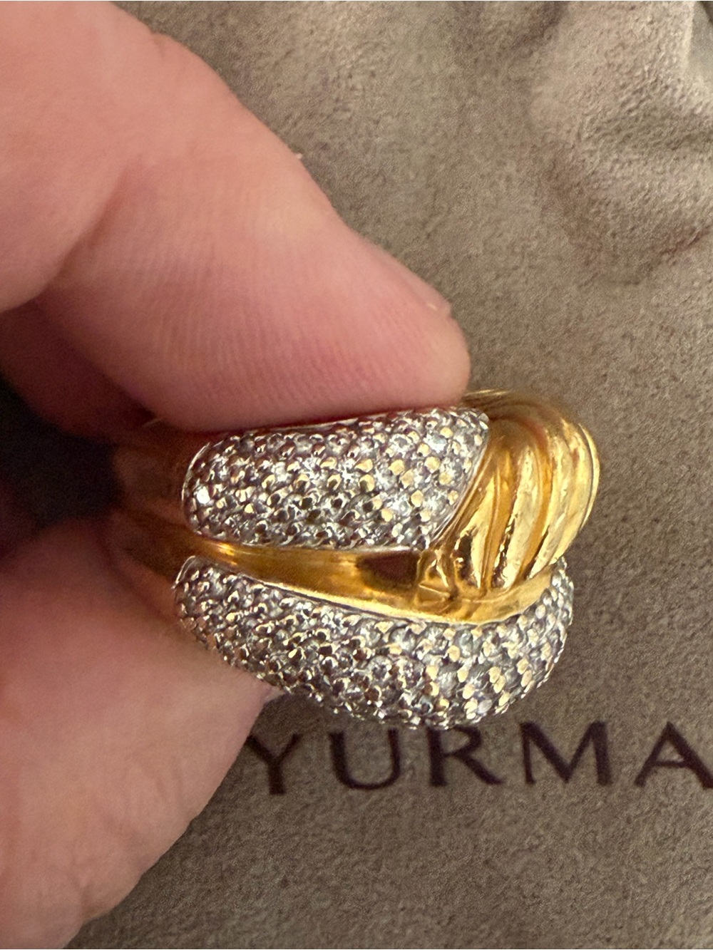 DAVID YURMAN 18K GOLD LABYRINTH  DIAMOND RING size 7.5 - Picture 9 of 9